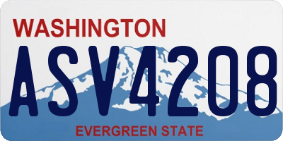 WA license plate ASV4208