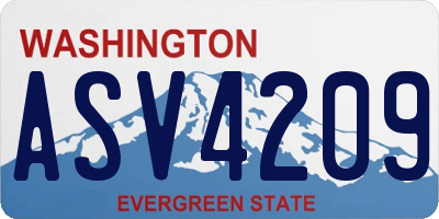 WA license plate ASV4209