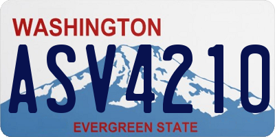 WA license plate ASV4210