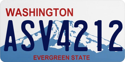 WA license plate ASV4212