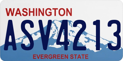 WA license plate ASV4213