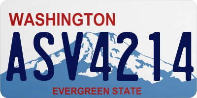 WA license plate ASV4214