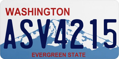 WA license plate ASV4215