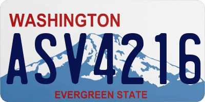 WA license plate ASV4216