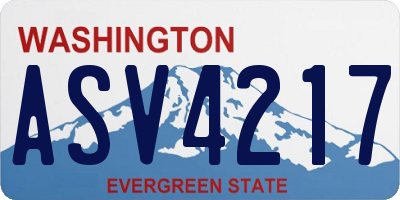WA license plate ASV4217