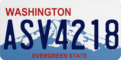 WA license plate ASV4218