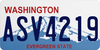 WA license plate ASV4219
