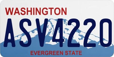 WA license plate ASV4220