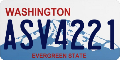WA license plate ASV4221