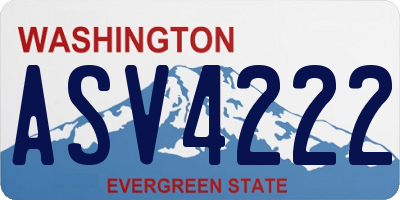 WA license plate ASV4222