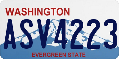 WA license plate ASV4223