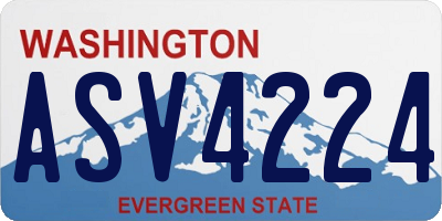 WA license plate ASV4224