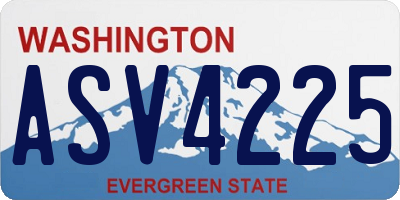 WA license plate ASV4225