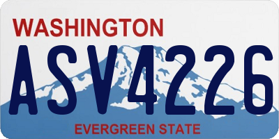 WA license plate ASV4226