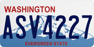 WA license plate ASV4227