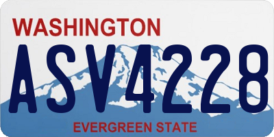 WA license plate ASV4228