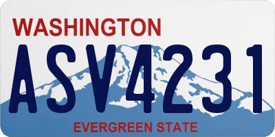 WA license plate ASV4231