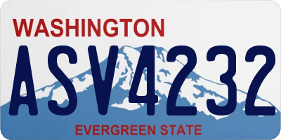 WA license plate ASV4232