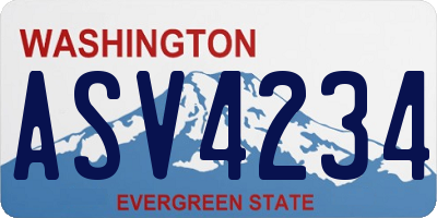 WA license plate ASV4234