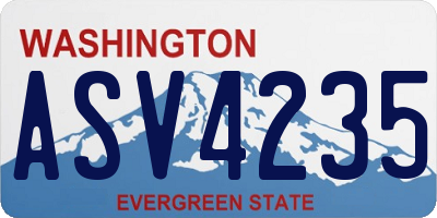 WA license plate ASV4235