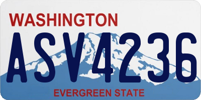 WA license plate ASV4236