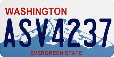WA license plate ASV4237