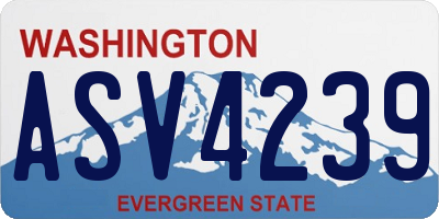 WA license plate ASV4239