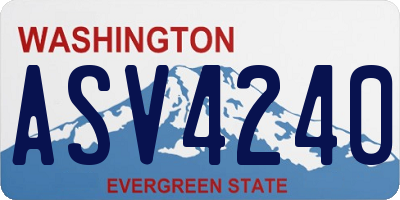 WA license plate ASV4240