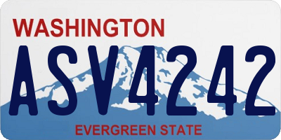 WA license plate ASV4242