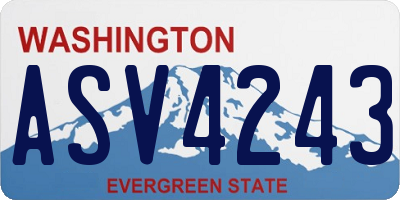 WA license plate ASV4243