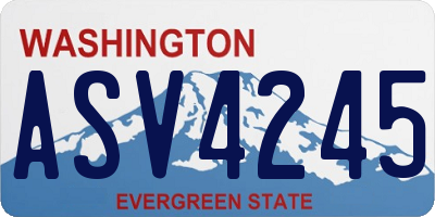 WA license plate ASV4245