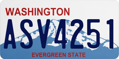 WA license plate ASV4251