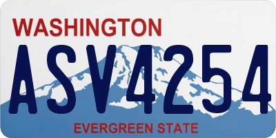 WA license plate ASV4254