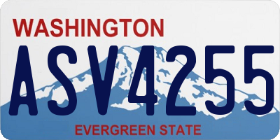 WA license plate ASV4255