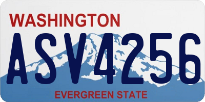 WA license plate ASV4256