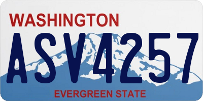 WA license plate ASV4257