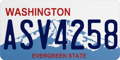 WA license plate ASV4258