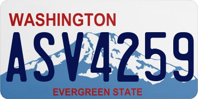 WA license plate ASV4259