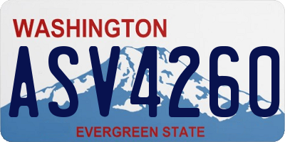 WA license plate ASV4260