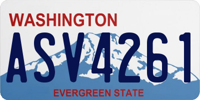 WA license plate ASV4261