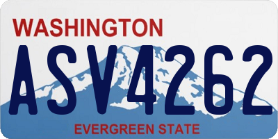 WA license plate ASV4262