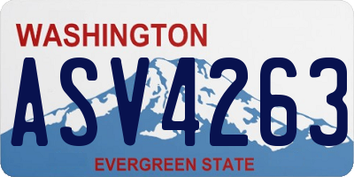 WA license plate ASV4263