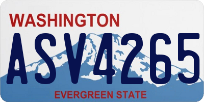 WA license plate ASV4265