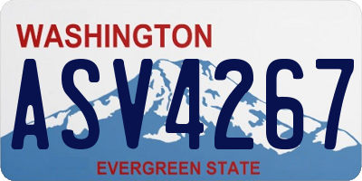 WA license plate ASV4267