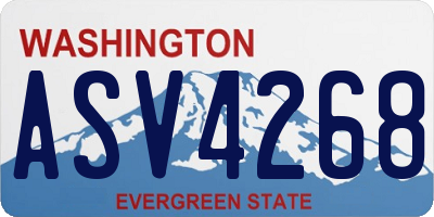 WA license plate ASV4268