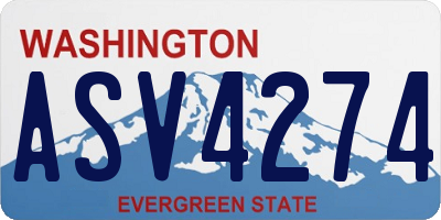 WA license plate ASV4274