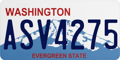 WA license plate ASV4275