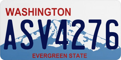 WA license plate ASV4276