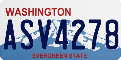 WA license plate ASV4278