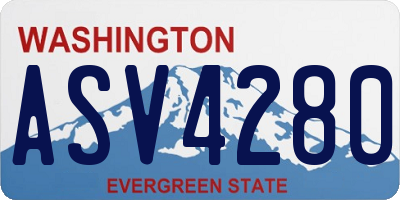 WA license plate ASV4280
